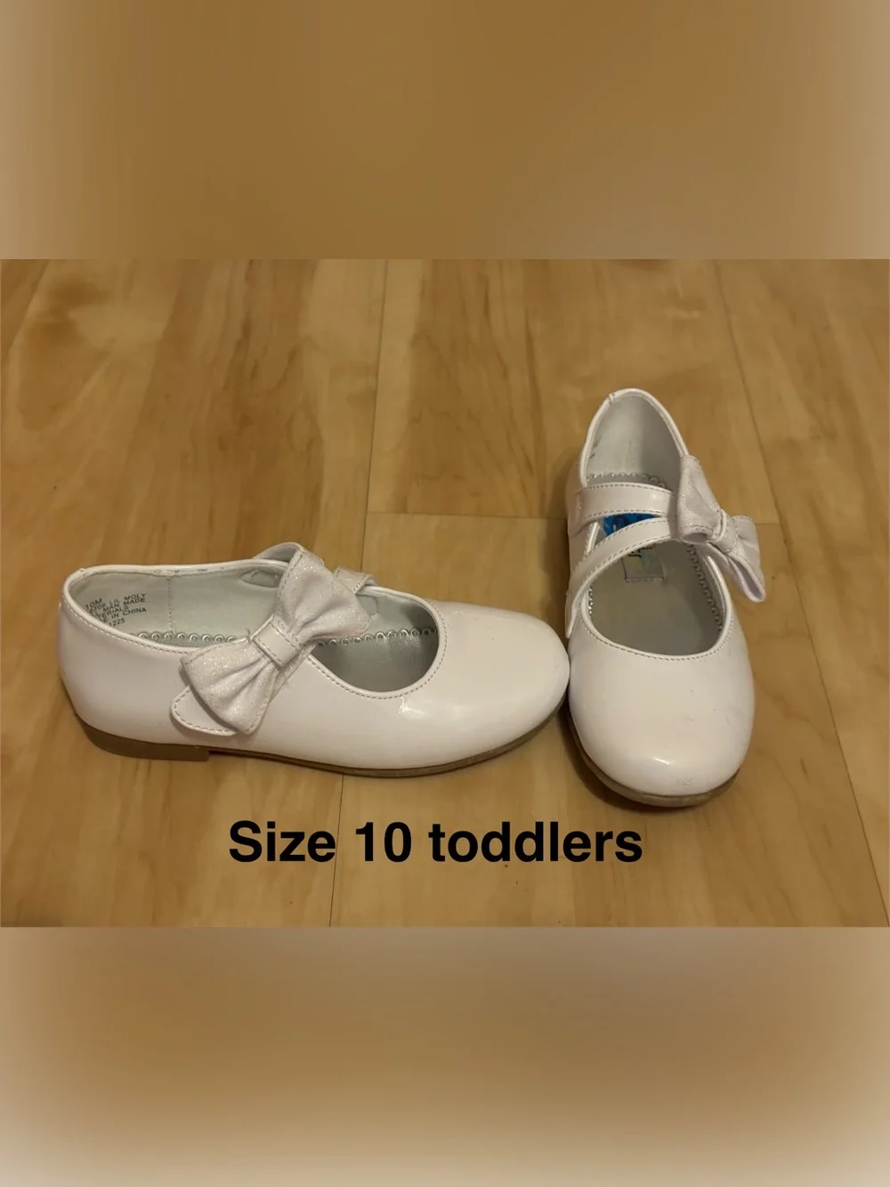 Toddler Girl White Bow Mary Jane Dress Shoes